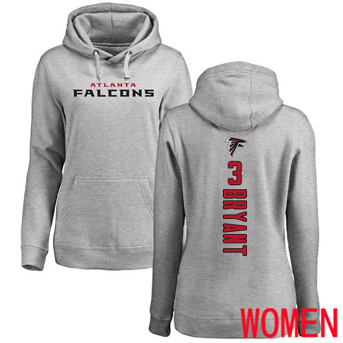 Atlanta Falcons Ash Women Matt Bryant Backer NFL Football 3 Pullover Hoodie Sweatshirts